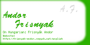 andor frisnyak business card