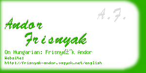 andor frisnyak business card